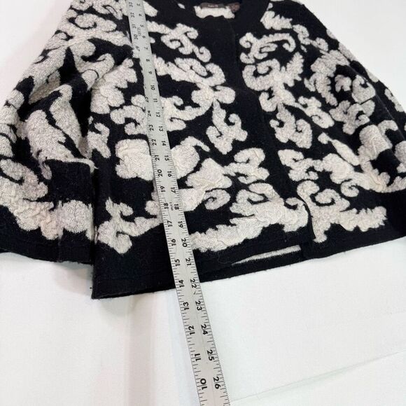 Heather B Sweater Womens XL Black Wool Blend Artsy Cardigan Open Front Snap Top - Picture 5 of 7